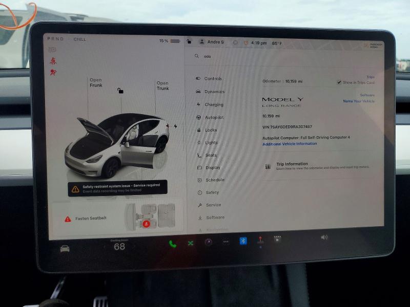 Foto 9 de la subasta – 2024 TESLA MODEL Y con VIN 7SAYGDED9RA307487