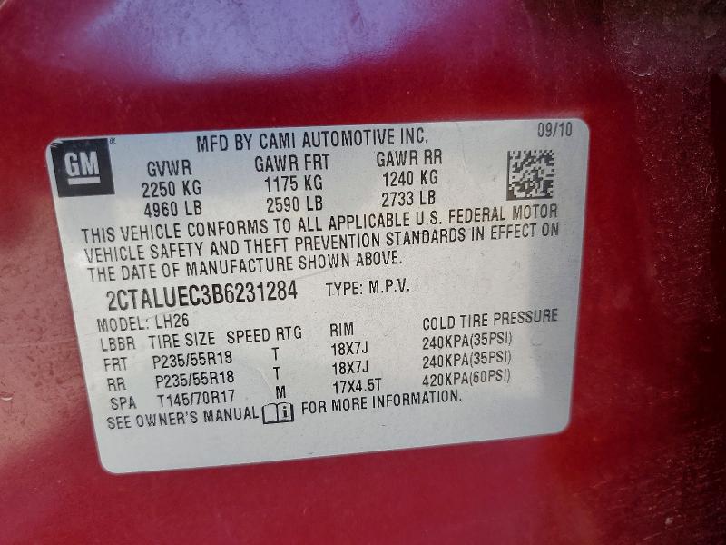 Фото 14 с аукциона – 2011 GMC TERRAIN с VIN 2CTALUEC3B6231284