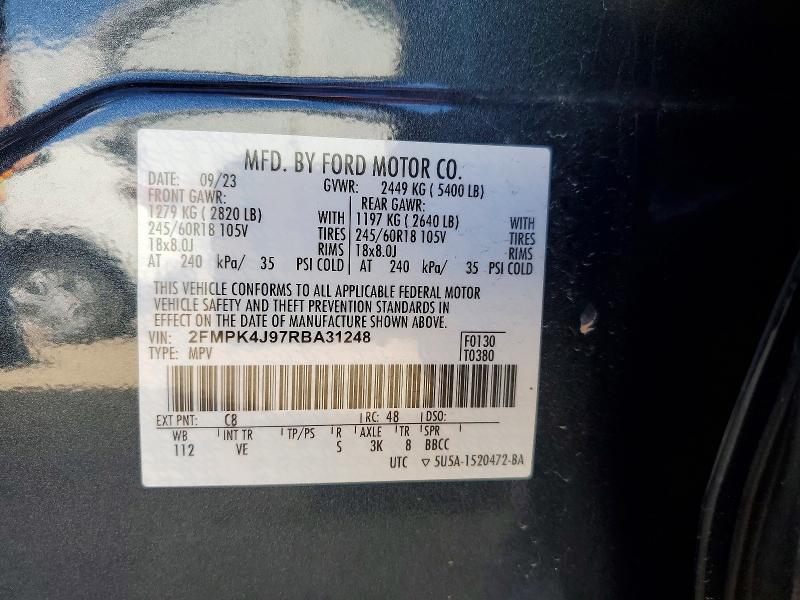 Фото 14 с аукциона – 2024 FORD EDGE с VIN 2FMPK4J97RBA31248