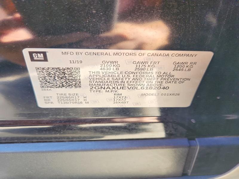 Снимка 14 от търг – 2020 CHEVROLET EQUINOX с VIN 2GNAXUEV0L6182040