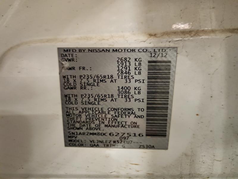Photo 14 from auction – 2013 NISSAN PATHFINDER with VIN 5N1AR2MM8DC627516