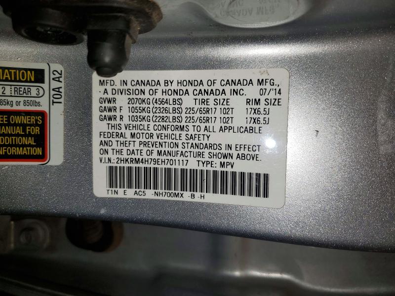 Photo 14 from auction – 2014 HONDA CR-V with VIN 2HKRM4H79EH701117