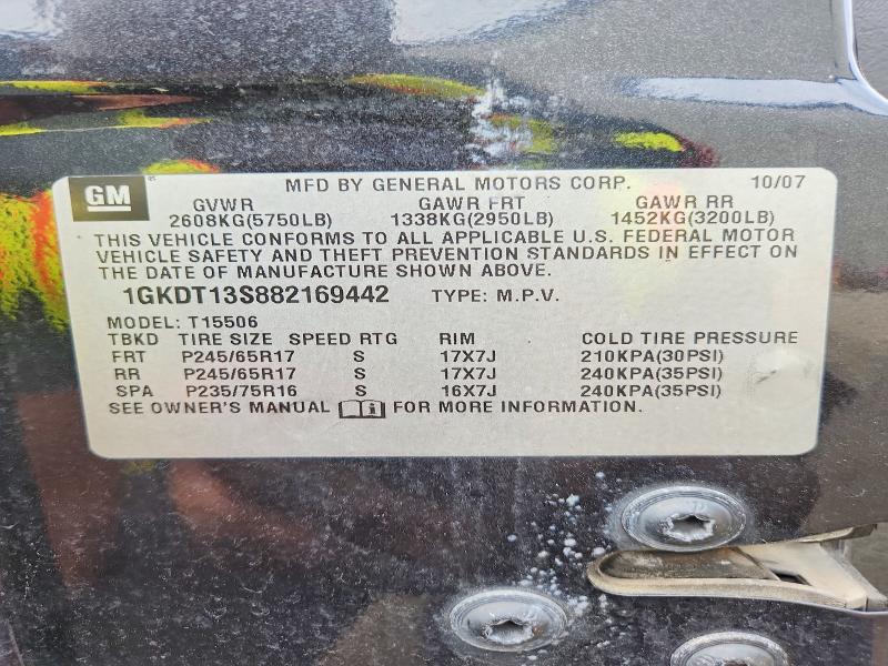 Photo 14 from auction – 2008 GMC ENVOY with VIN 1GKDT13S882169442