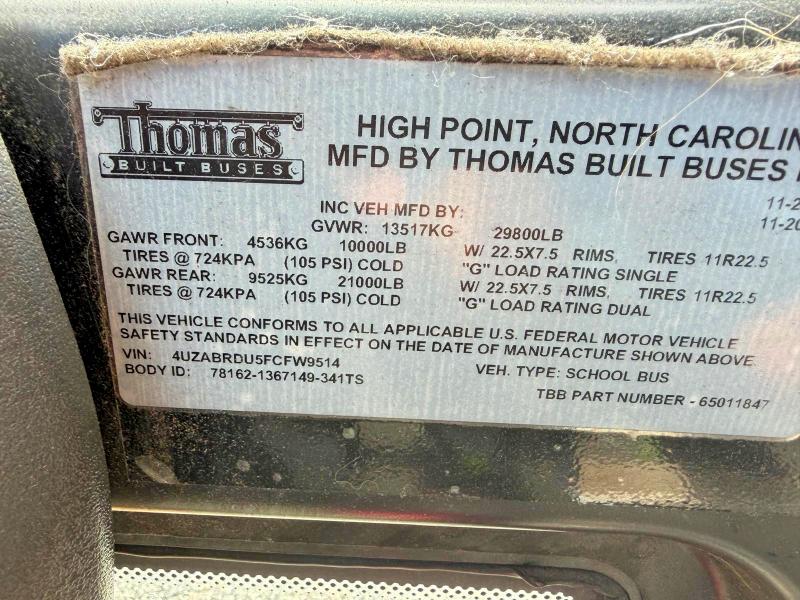 Photo 10 from auction – 2015 FREIGHTLINER CHASSIS with VIN 4UZABRDU5FCFW9514