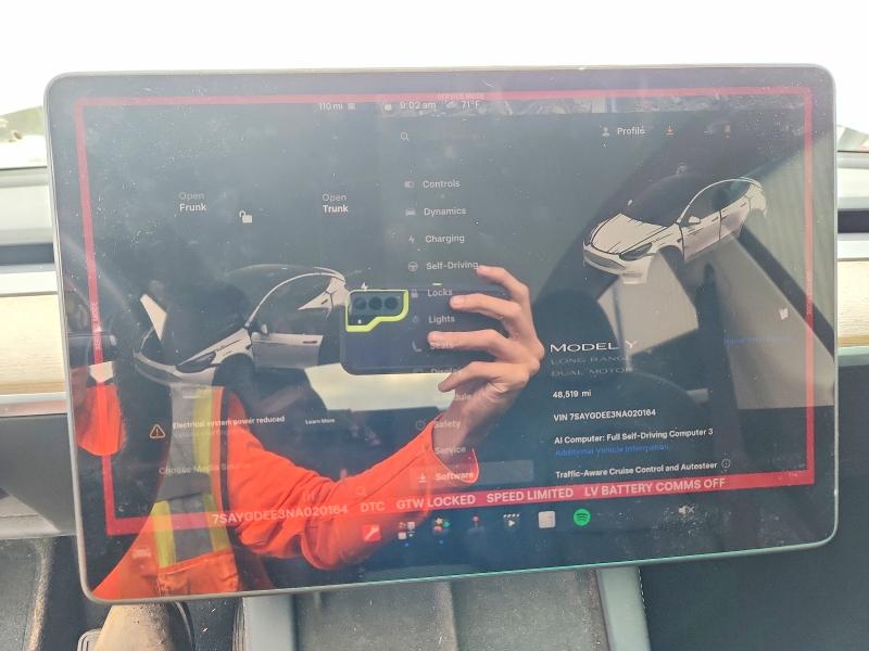 Снимка 9 от търг – 2022 TESLA MODEL Y с VIN 7SAYGDEE3NA020164