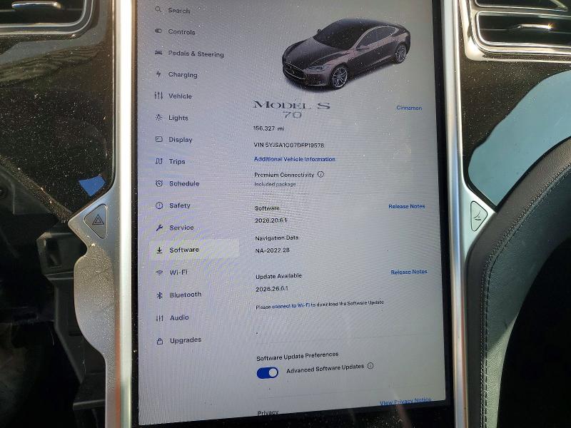 Photo 9 from auction – 2013 TESLA MODEL S with VIN 5YJSA1CG7DFP19578
