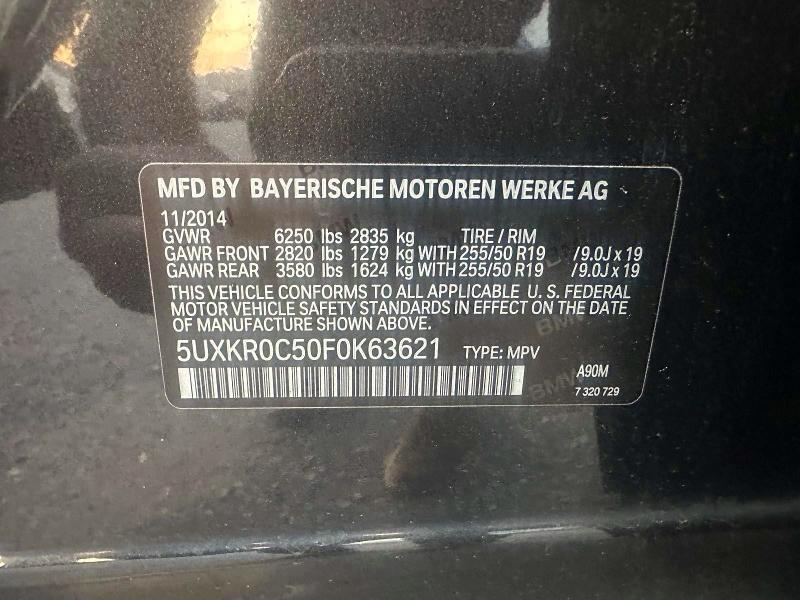 Photo 10 from auction – 2015 BMW X5 with VIN 5UXKR0C50F0K63621