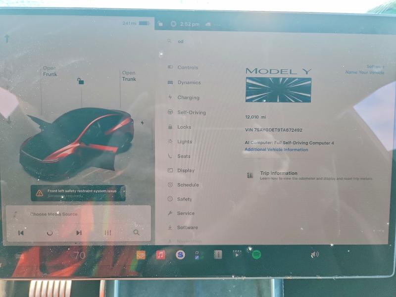 Photo 9 from auction – 2026 TESLA MODEL Y with VIN 7SAYGDET9TA672492