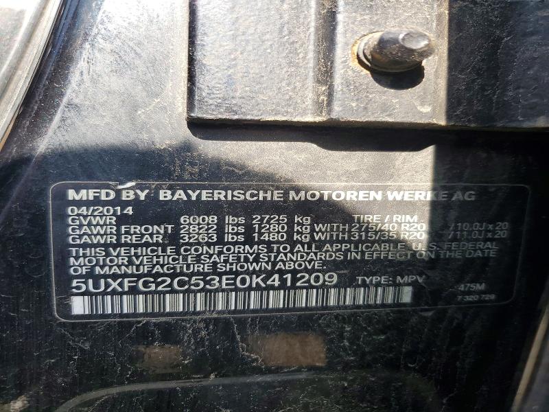 Photo 14 from auction – 2014 BMW X6 with VIN 5UXFG2C53E0K41209