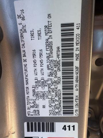 Photo 10 from auction – 2016 TOYOTA TACOMA with VIN 3TMC25AN6GM038219