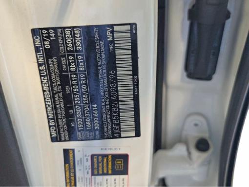 Photo 10 from auction – 2020 MERCEDES-BENZ GLE with VIN 4JGFB5KB2LA098796