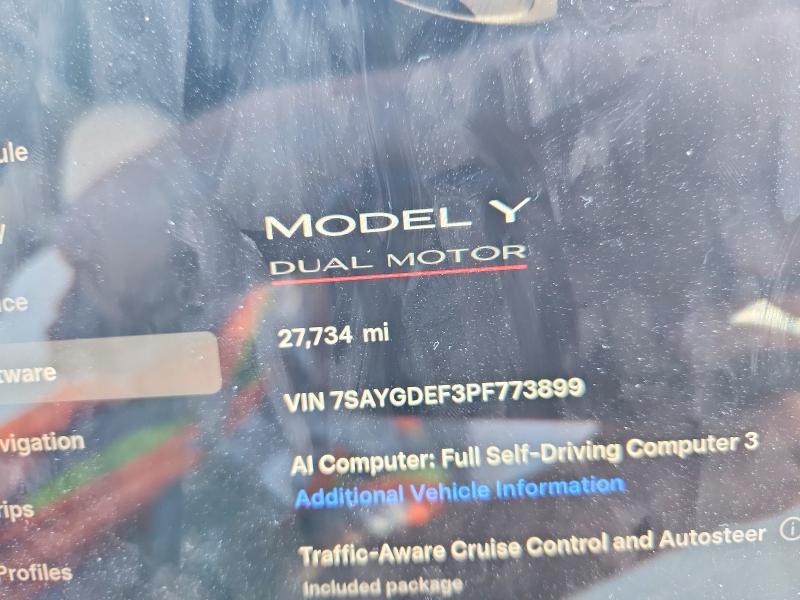 Фото 9 с аукциона – 2023 TESLA MODEL Y с VIN 7SAYGDEF3PF773899