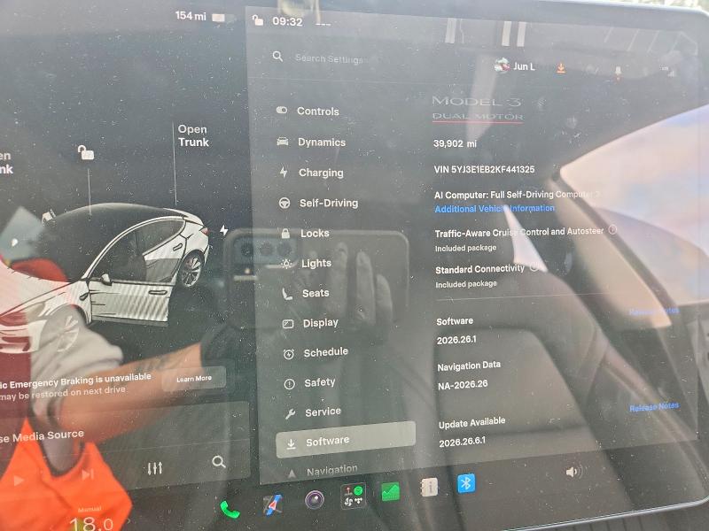 Photo 9 from auction – 2019 TESLA MODEL 3 with VIN 5YJ3E1EB2KF441325