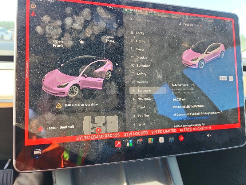 Photo 9 from auction – 2021 TESLA MODEL 3 with VIN 5YJ3E1EB4MF980435