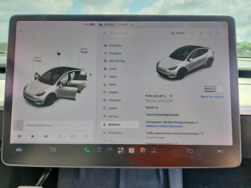 Снимка 9 от търг – 2021 TESLA MODEL Y с VIN 5YJYGDEF5MF304399