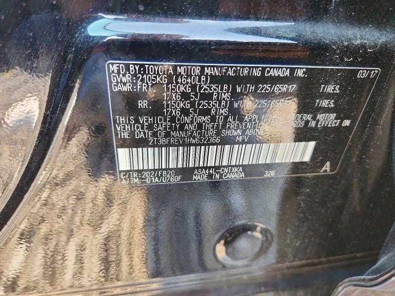 Photo 14 from auction – 2017 TOYOTA RAV4 with VIN 2T3BFREV1HW632366