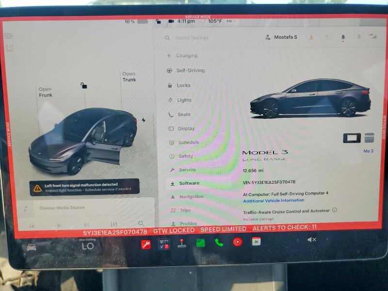 Photo 9 from auction – 2025 TESLA MODEL 3 with VIN 5YJ3E1EA2SF070478