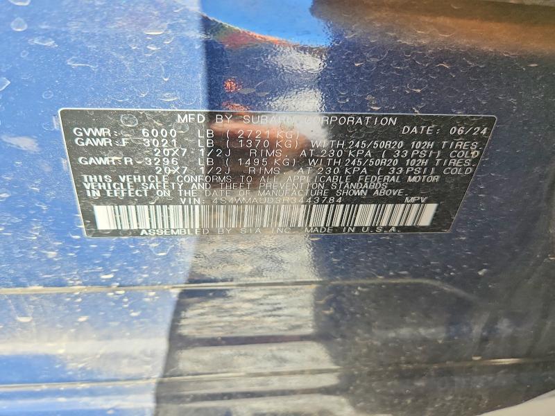 Photo 14 from auction – 2024 SUBARU ASCENT with VIN 4S4WMAUD3R3443784