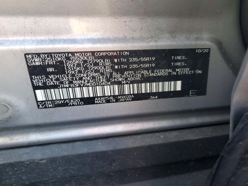 Photo 14 from auction – 2021 TOYOTA RAV4 PRIME with VIN JTMFB3FV7MD010404