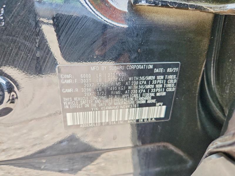 Foto 14 de la subasta – 2021 SUBARU ASCENT con VIN 4S4WMAMD1M3443761
