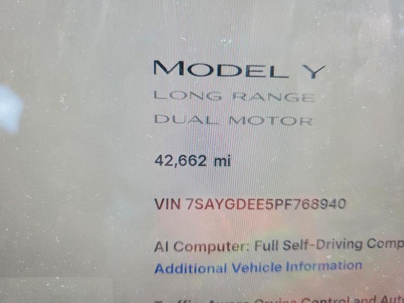 Снимка 9 от търг – 2023 TESLA MODEL Y с VIN 7SAYGDEE5PF768940