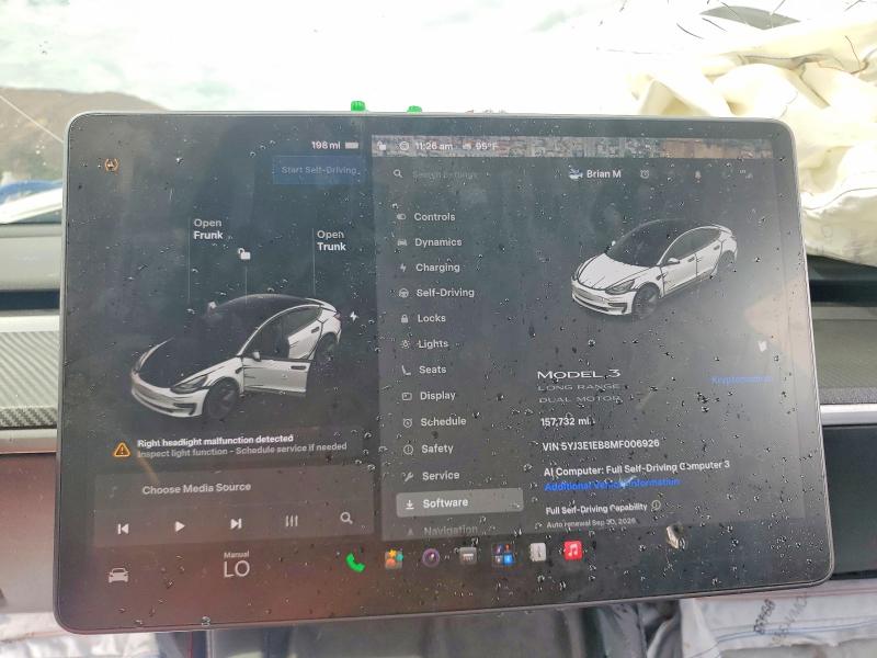 Photo 9 from auction – 2021 TESLA MODEL 3 with VIN 5YJ3E1EB8MF006926