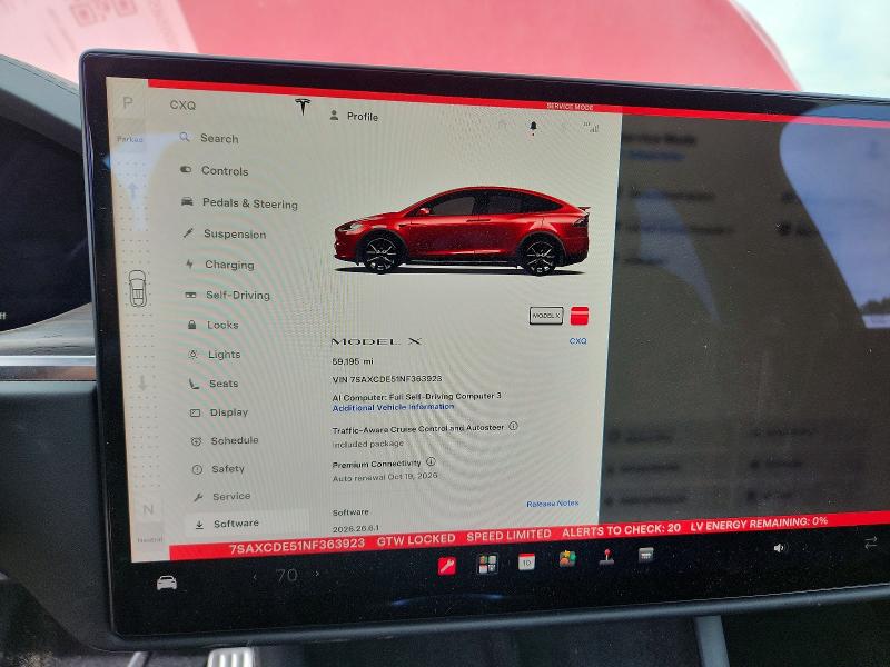 Photo 9 from auction – 2022 TESLA MODEL X with VIN 7SAXCDE51NF363923