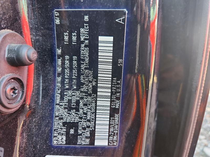 Photo 14 from auction – 2017 TOYOTA SIENNA with VIN 5TDXZ3DC1HS864512