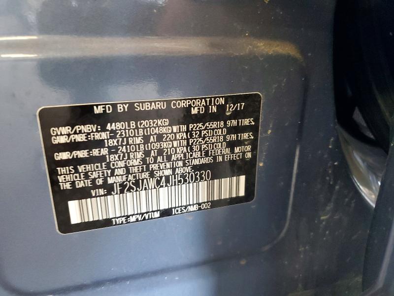 Zdjęcie 14 z aukcji – 2018 SUBARU FORESTER z VIN JF2SJAWC4JH530330