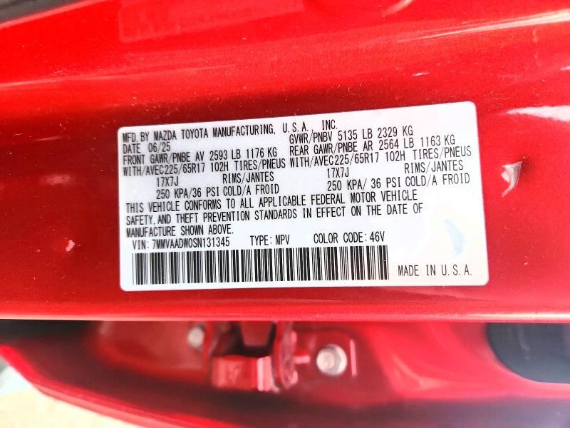 Photo 14 from auction – 2025 MAZDA CX-50 with VIN 7MMVAADW0SN131345