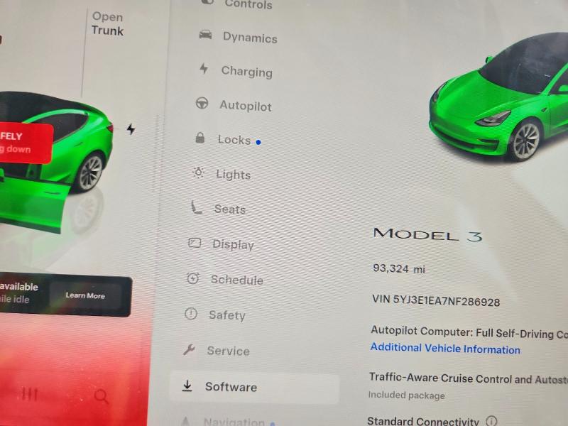 Photo 9 from auction – 2022 TESLA MODEL 3 with VIN 5YJ3E1EA7NF286928