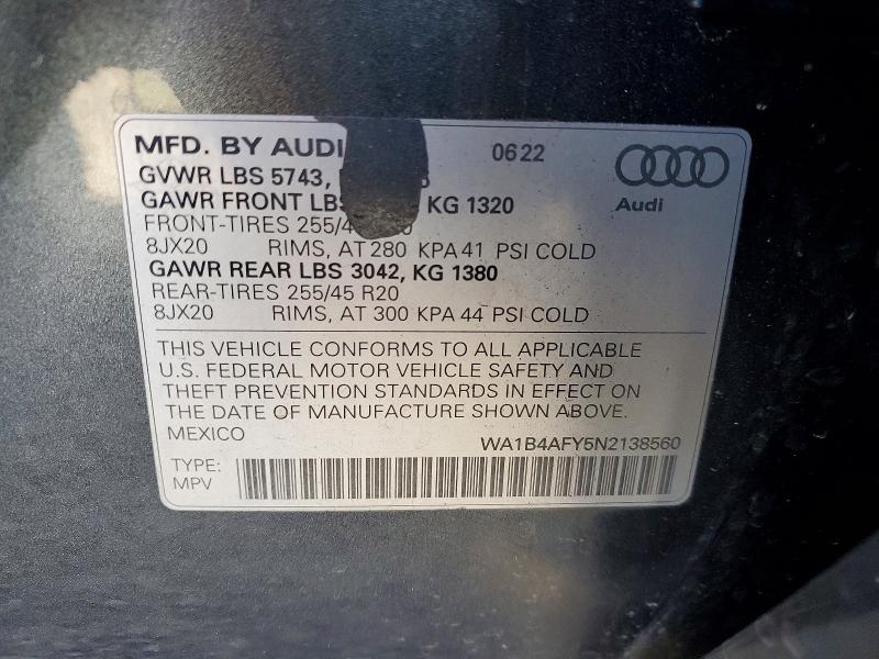 Фото 14 с аукциона – 2022 AUDI SQ5 с VIN WA1B4AFY5N2138560