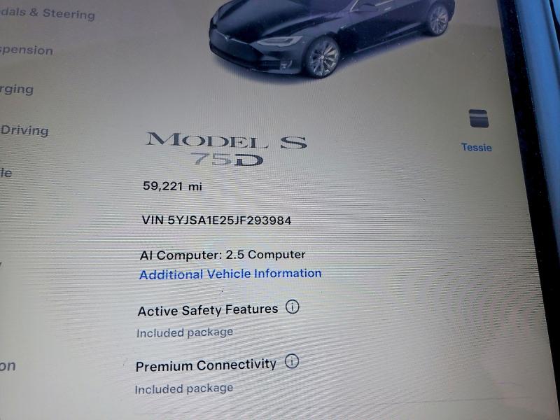 Photo 9 from auction – 2018 TESLA MODEL S with VIN 5YJSA1E25JF293984