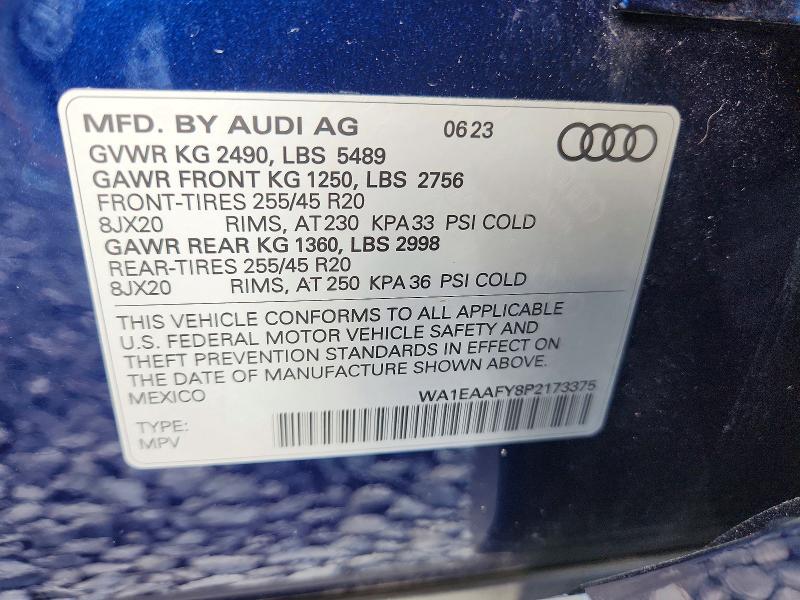Foto 14 de la subasta – 2023 AUDI Q5 con VIN WA1EAAFY8P2173375