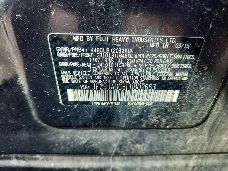 Zdjęcie 14 z aukcji – 2015 SUBARU FORESTER z VIN JF2SJADC5FH802653