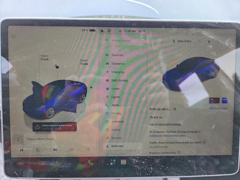 Photo 9 from auction – 2023 TESLA MODEL 3 with VIN 5YJ3E1EA5PF450468