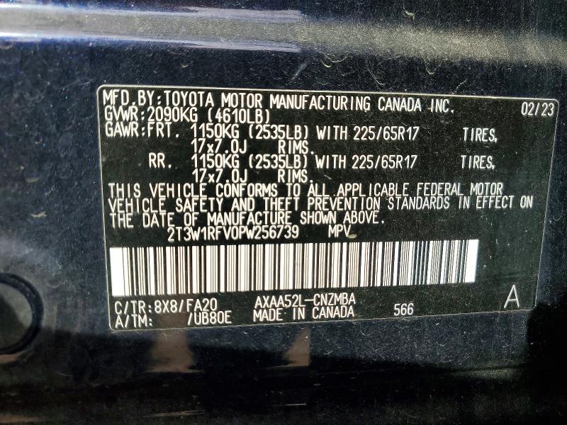 Photo 14 from auction – 2023 TOYOTA RAV4 with VIN 2T3W1RFV0PW256739