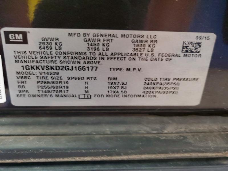 Photo 14 from auction – 2016 GMC ACADIA with VIN 1GKKVSKD2GJ166177