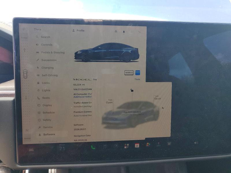 Photo 9 from auction – 2021 TESLA MODEL S with VIN 5YJSA1E54MF437068