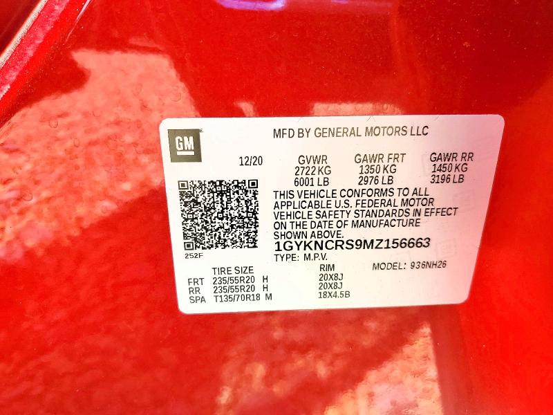 Photo 14 from auction – 2021 CADILLAC XT5 with VIN 1GYKNCRS9MZ156663