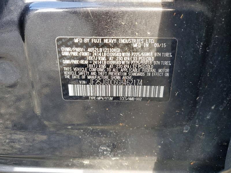 Zdjęcie 14 z aukcji – 2016 SUBARU FORESTER z VIN JF2SJGDC6GH462174