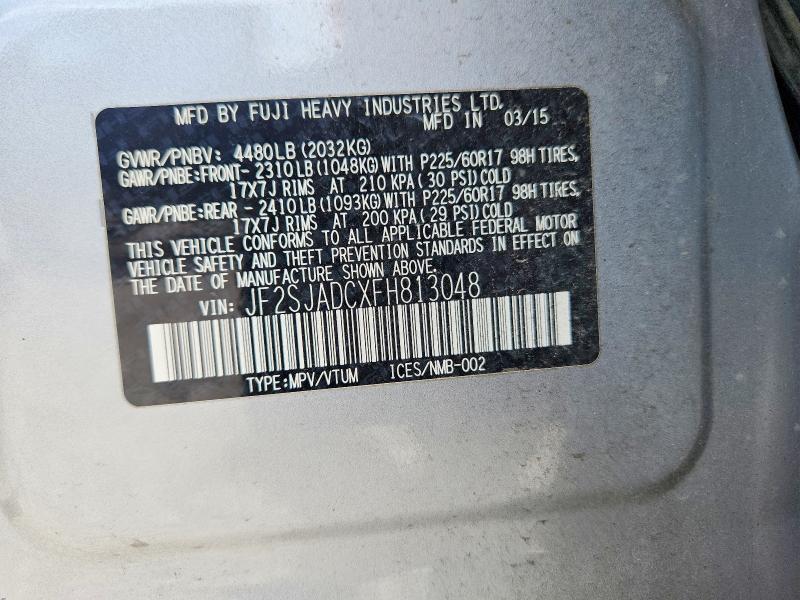Photo 14 from auction – 2015 SUBARU FORESTER with VIN JF2SJADCXFH813048