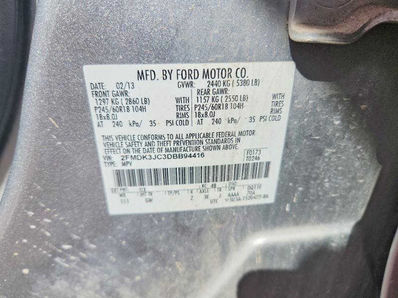 Photo 14 from auction – 2013 FORD EDGE with VIN 2FMDK3JC3DBB94416