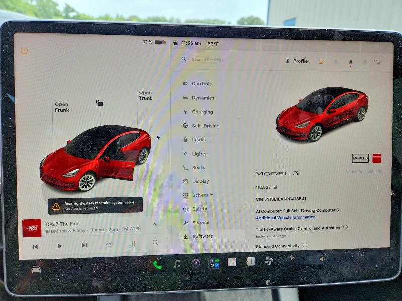 Photo 9 from auction – 2023 TESLA MODEL 3 with VIN 5YJ3E1EA6PF438541