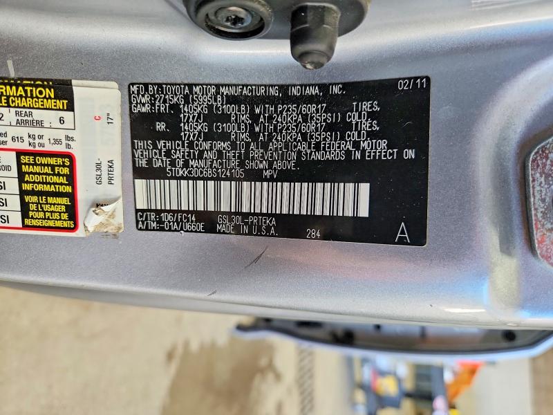 Foto 14 de la subasta – 2011 TOYOTA SIENNA con VIN 5TDKK3DC6BS124105
