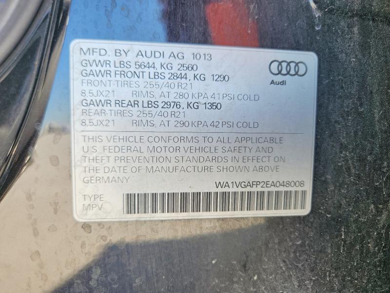 Photo 14 from auction – 2014 AUDI SQ5 with VIN WA1VGAFP2EA048008