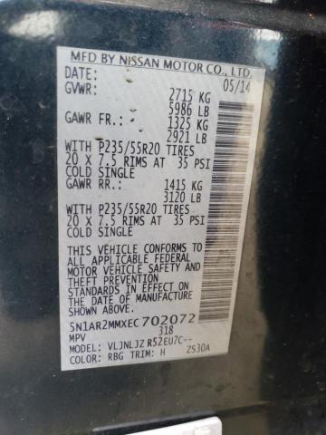 Photo 14 from auction – 2014 NISSAN PATHFINDER with VIN 5N1AR2MMXEC702072