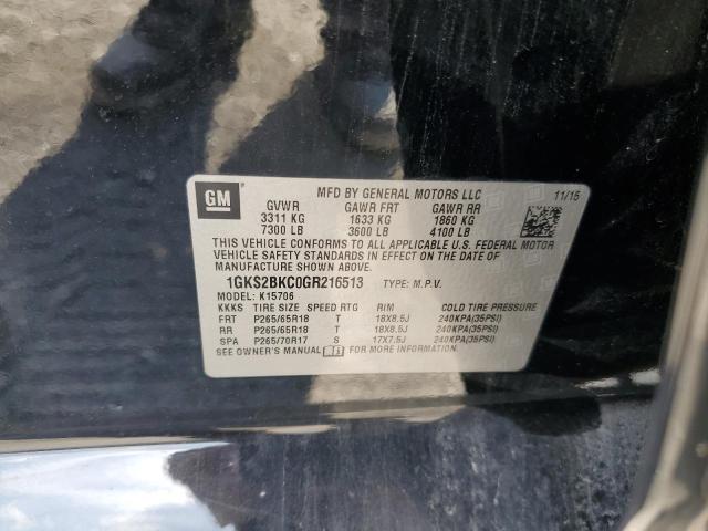 Photo 14 from auction – 2016 GMC YUKON SLT with VIN 1GKS2BKC0GR216513