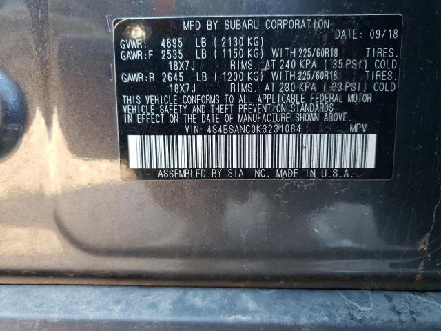 Foto 14 de la subasta – 2019 SUBARU OUTBACK 2. con VIN 4S4BSANC0K3231084