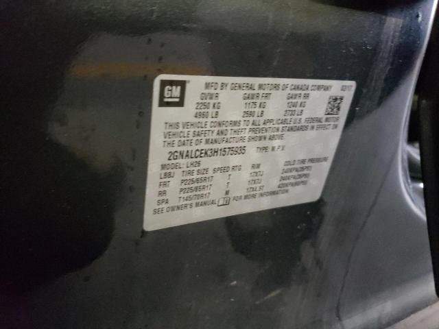 Photo 14 from auction – 2017 CHEVROLET EQUINOX LT with VIN 2GNALCEK3H1575935